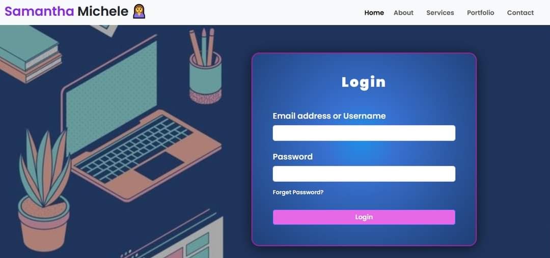 login page coding project