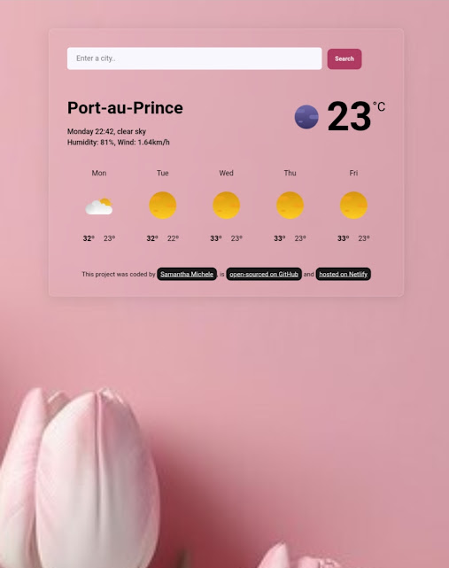 weather app project preview